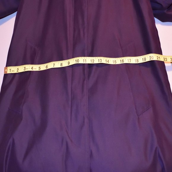 London Fog Womens Plum Coat Zippered Liner Size S Regular Raincoat Jacket Purple - Picture 7 of 13